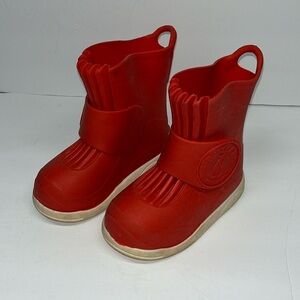 Butler Emporer Kids Adjustable Slip on red Overboots for Rain and Snow s 9/10/11